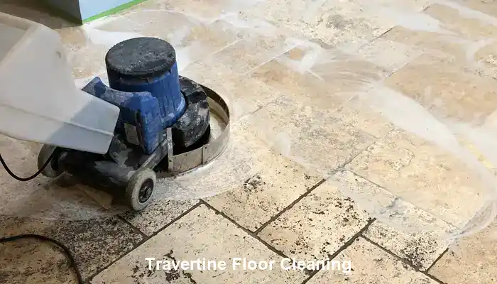 image of travertine floor cleaning