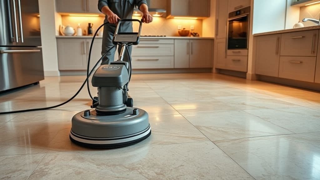 Travertine floor polishing