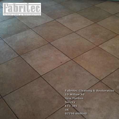 Picture showing the ceramic tiles cleaning work by Fabritec in Surrey