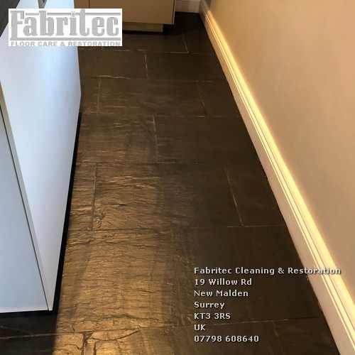 Picture showing slate cleaning and sealing Mitcham by Fabritec, Tile Cleaning Surrey