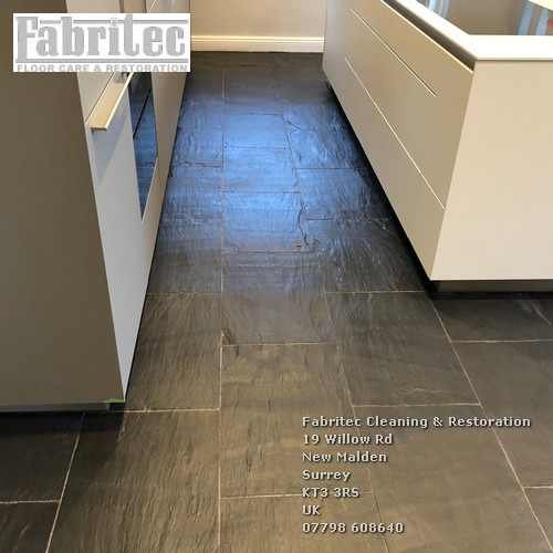 Picture showing slate cleaning and sealing Chesssington by Fabritec, Tile Cleaning Surrey