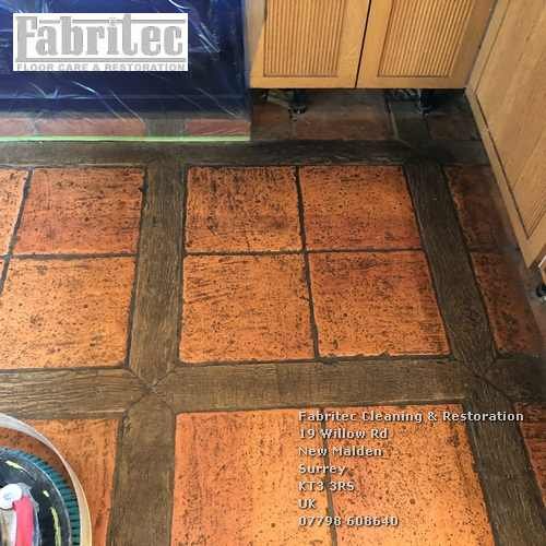 Picture of dull Terracotta tiles in Wimbledon