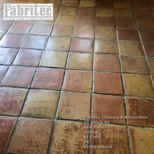 Unappealing Terracotta Tiles surface scratching from heavy traffic or shifting furnishings in Surrey