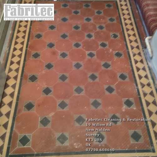 grouting victorian floor tiles in Cobham