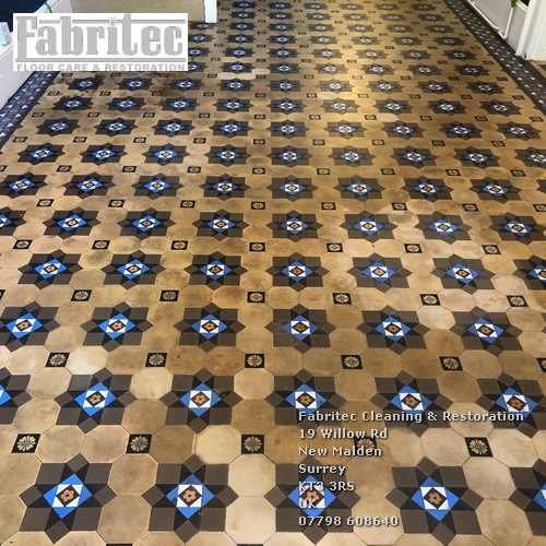 grouting victorian floor tiles in New Malden
