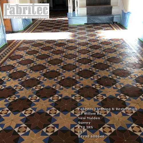 grouting victorian floor tiles in Woking
