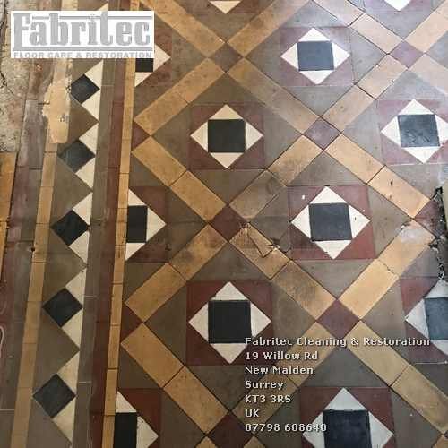 grouting victorian floor tiles in Dorking