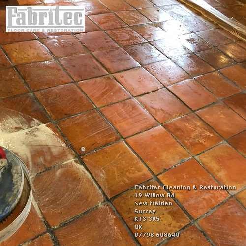 terracotta tile floors can have old peeling coatings in Morden