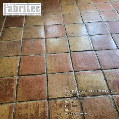 terracotta tile floors can have old peeling coatings in Walton on Thames