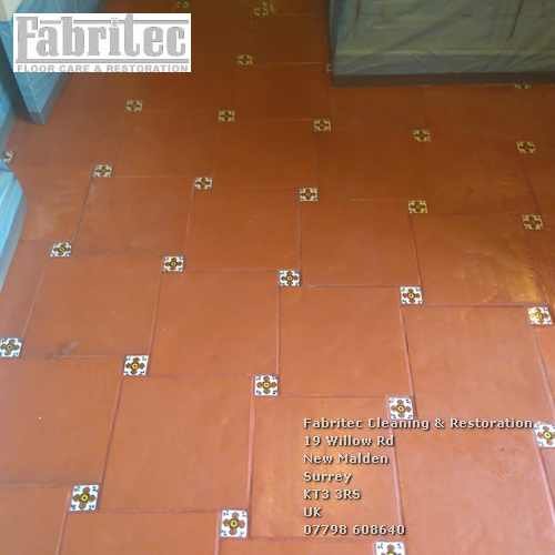 terracotta tile floors can have old peeling coatings in Hersham