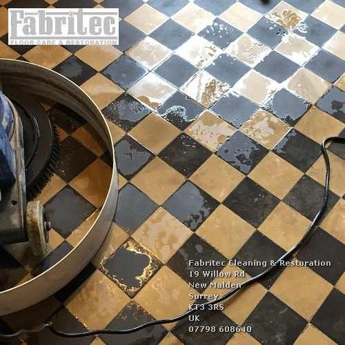 encaustic tile floor cloaning services in Mitcham