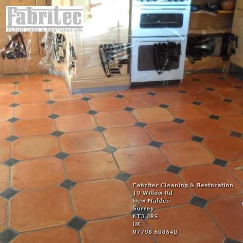 Dark colored, Stained Terracotta Grout floors in in Wimbledon
