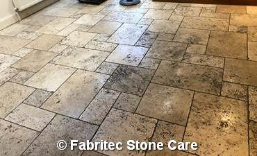 Travertine floor cleaning Tadworth before