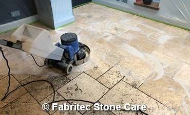 Travertine floor scrubbing Cobham
